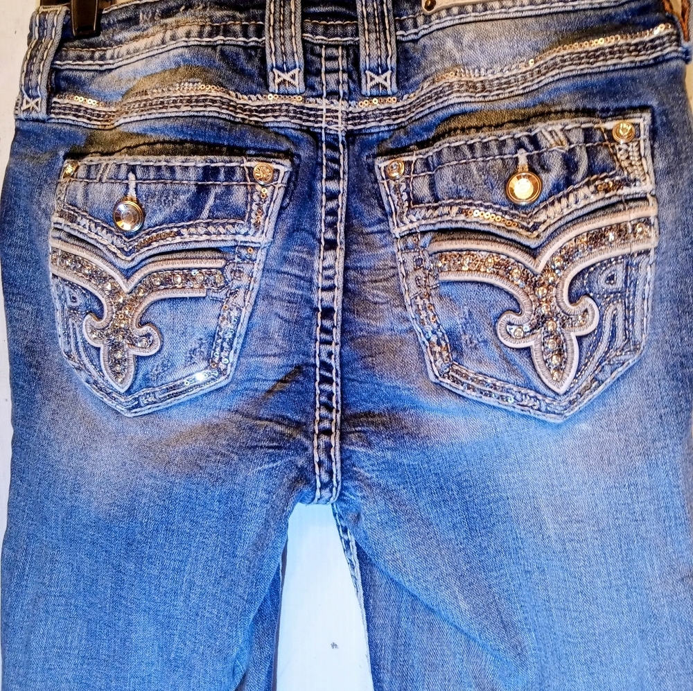 Rock revival jeans size 27 women's mid rise-skinny Beet Red